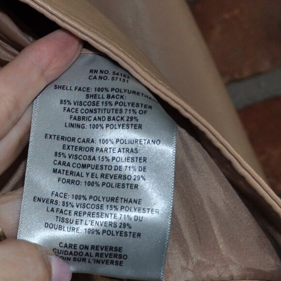 Levi's Red Tab Faux Leather Belted Motorcycle Moto Jacket Biscotti L - Picture 13 of 13